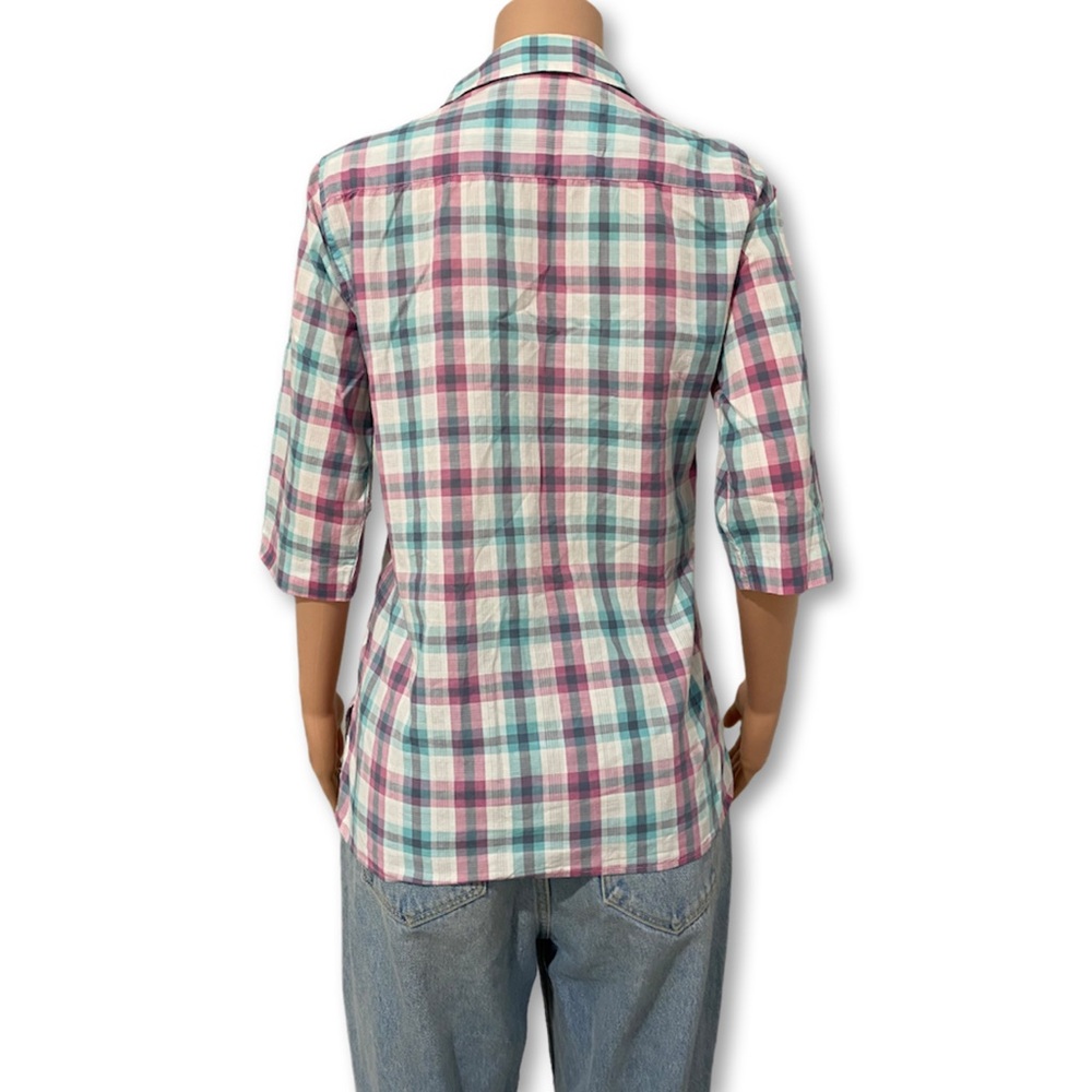 JAMES MEADE Pastel Plaid Button UpShirt - Retro Country Style - Size 10 - Picture 4 of 6